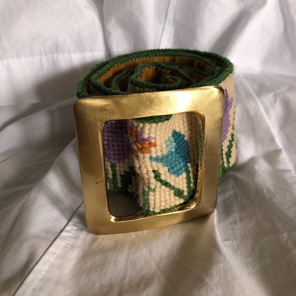VINTAGE 70s Belt Hand Stitched One of a Kind